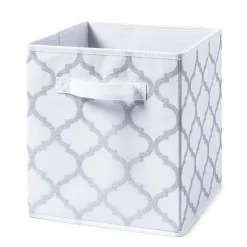 KSP Collapsible 'Ogee' Non-Woven Storage Bin (Silver) 10x10x11"