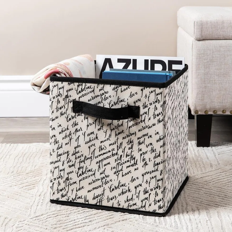 KSP Collapsible 'Words' Non-Woven Storage Bin (Ivory) 10x10x11"