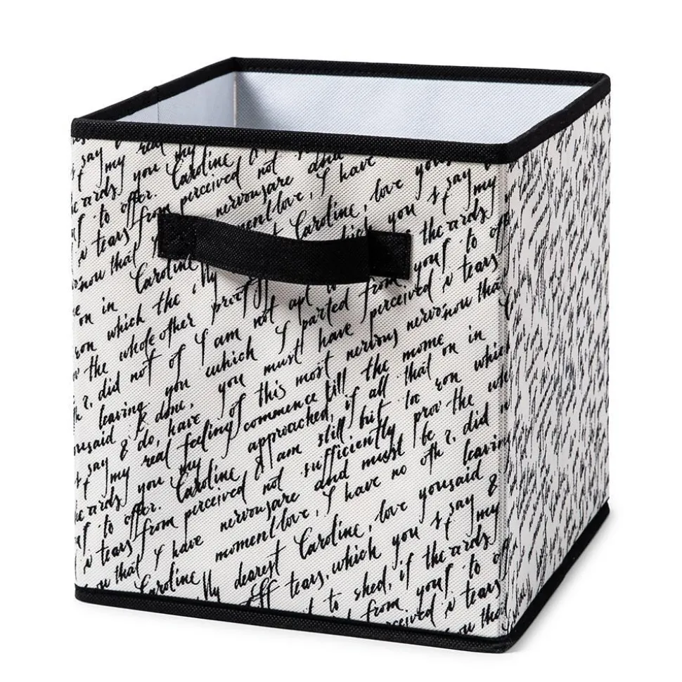 KSP Collapsible 'Words' Non-Woven Storage Bin (Ivory) 10x10x11"