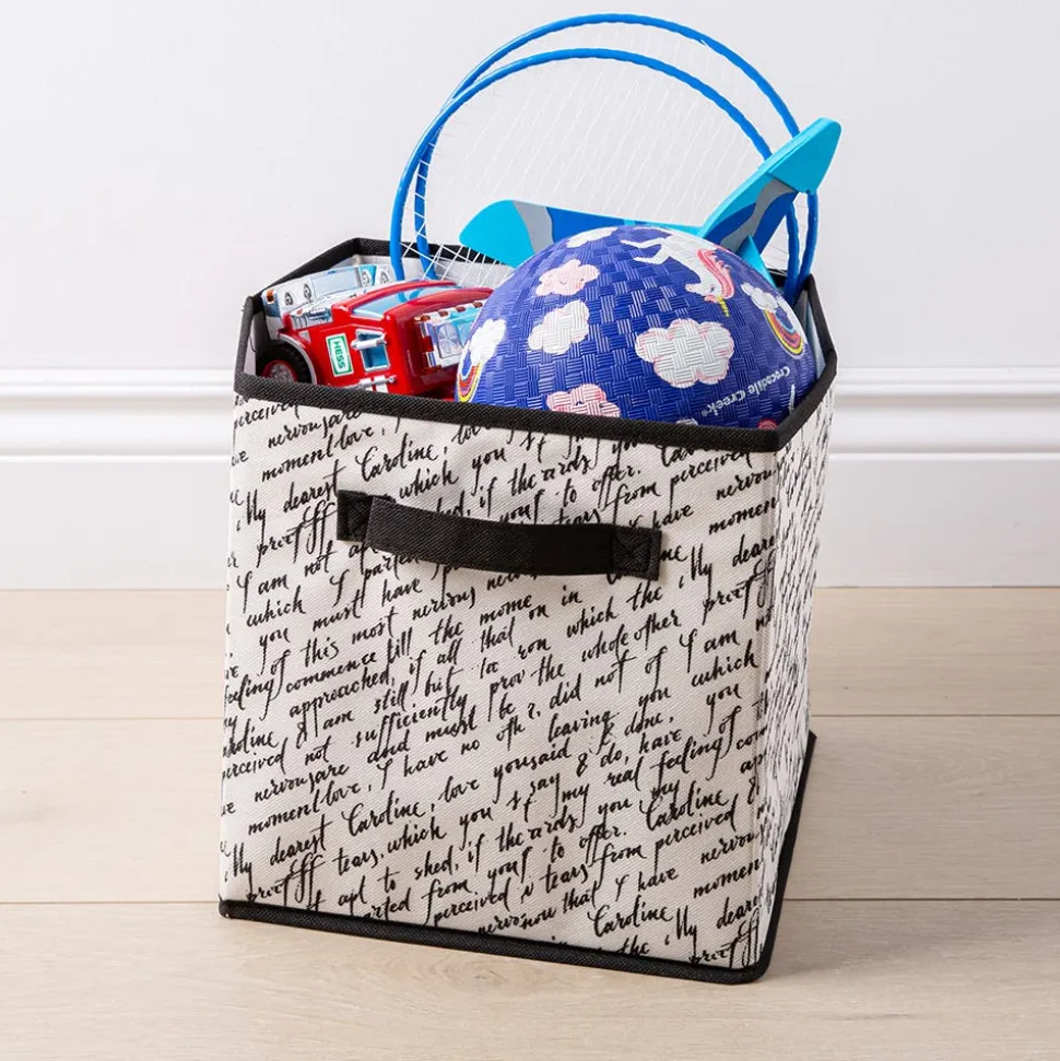 KSP Collapsible 'Words' Non-Woven Storage Bin (Ivory) 10x10x11"