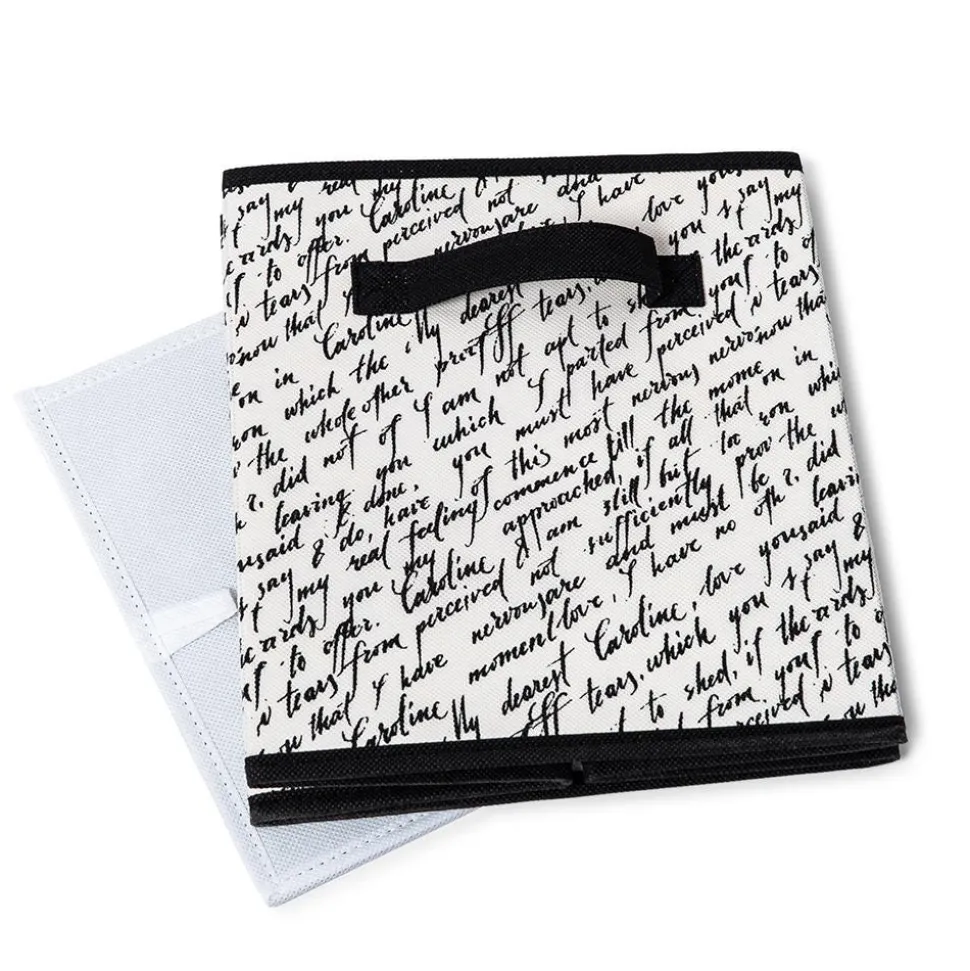 KSP Collapsible 'Words' Non-Woven Storage Bin (Ivory) 10x10x11"