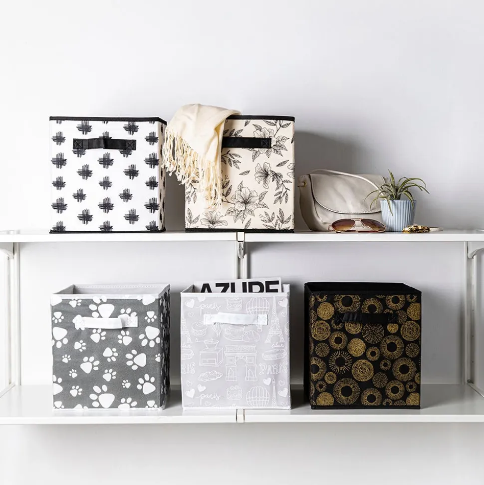 KSP Collapsible 'Words' Non-Woven Storage Bin (Ivory) 10x10x11"