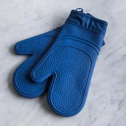 KSP Colour Splash Lined Silicone Oven Mitt - Set of 2 (Navy)