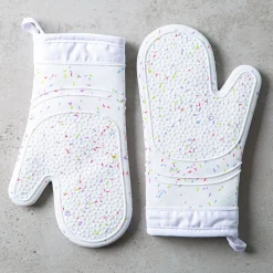 KSP Colour Splash Lined Silicone Oven Mitt - Set of 2 (Confetti)