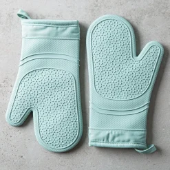 KSP Colour Splash Lined Silicone Oven Mitt - Set of 2 (Sage)