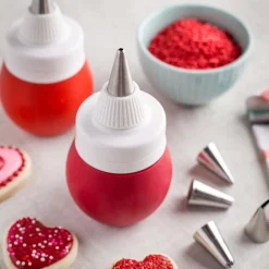 KSP Confection Cake-Cupcake Decorating Kit - Set of 8 (Red/White)