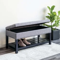 KSP Conrad Upholstered Storage Bench (Grey)