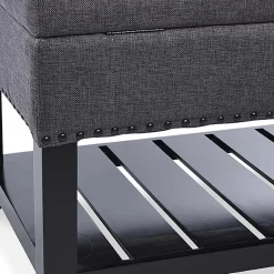KSP Conrad Upholstered Storage Bench (Grey)