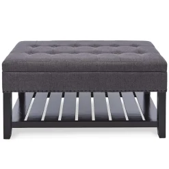 KSP Conrad Upholstered Storage Bench (Grey)