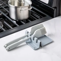 KSP Countersmart 'W/Drip Pad' Silicone Utensil-Spoon Rest (Grey)