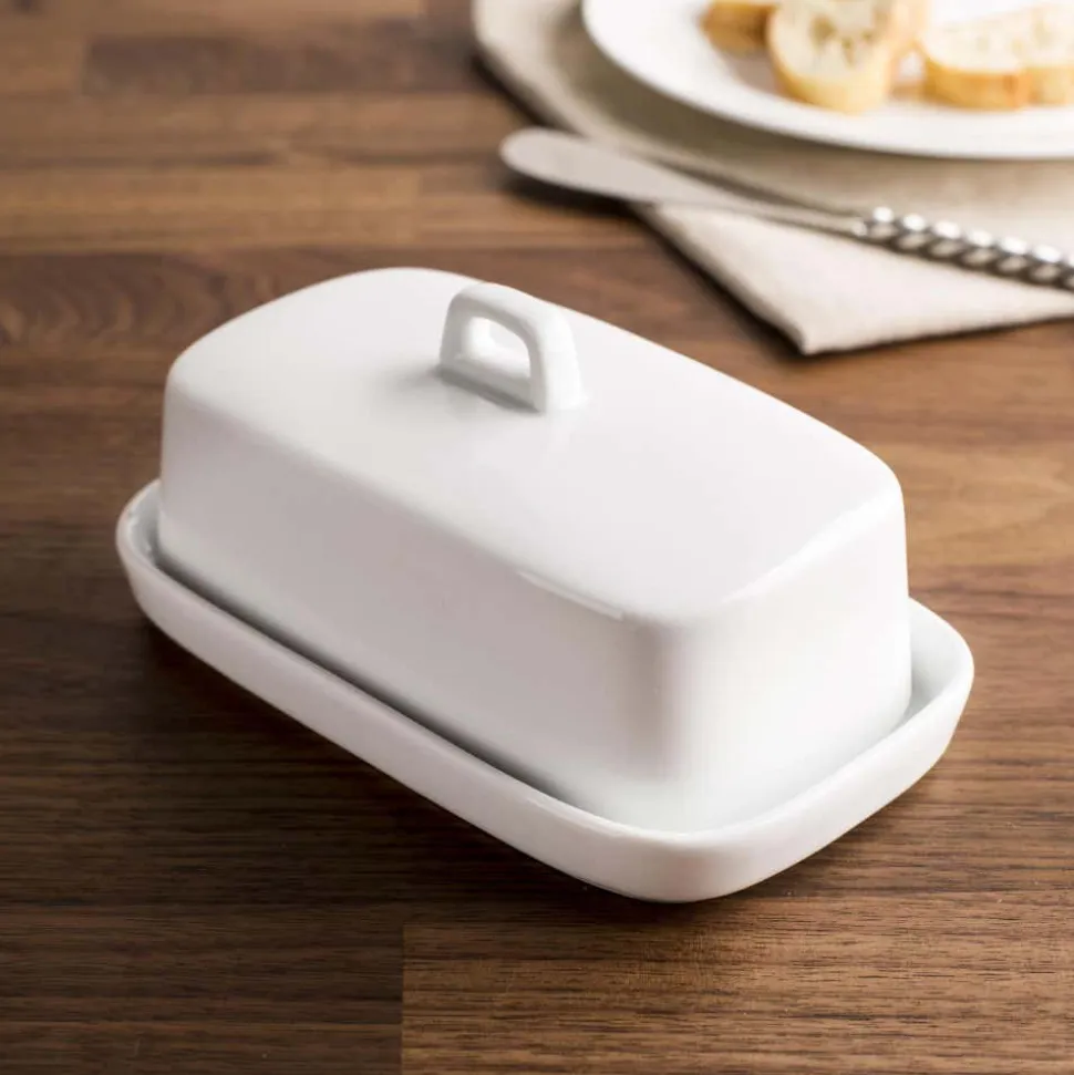 KSP Country Porcelain Butter Dish (White)