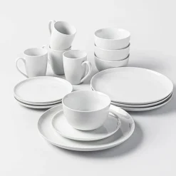 KSP Coupe Porcelain Dinnerware - Set of 16 (White)