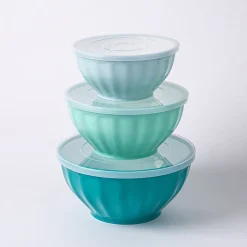 KSP Croft Mixing Bowls with Lids - Set of 6 (Green)