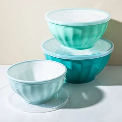 KSP Croft Mixing Bowls with Lids - Set of 6 (Green)