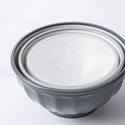 KSP Croft Mixing Bowls with Lids - Set of 6 (Grey)