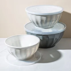 KSP Croft Mixing Bowls with Lids - Set of 6 (Grey)