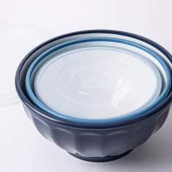 KSP Croft Mixing Bowls with Lids - Set of 6 (Blue)