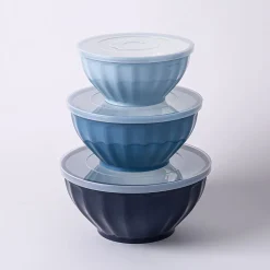 KSP Croft Mixing Bowls with Lids - Set of 6 (Blue)