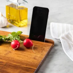 KSP Crushed 'Groove' Bamboo Cutting Board 2 Sided (Dark Brown)