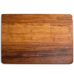 KSP Crushed 'Groove' Bamboo Cutting Board 2 Sided (Dark Brown)