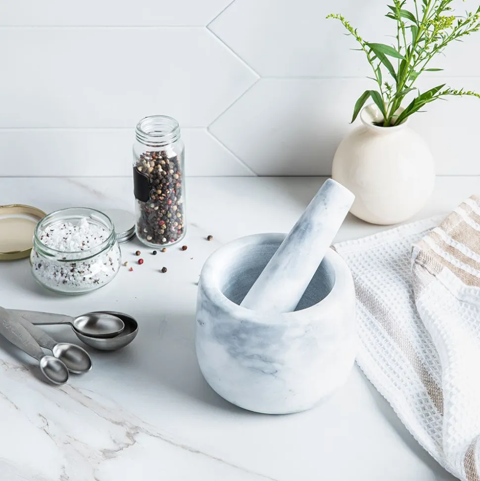 KSP Crush 'Marble' Mortar and Pestle - Large (White)