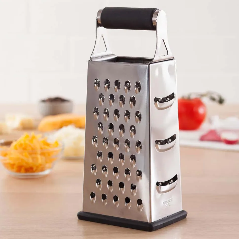 KSP Cuisine Tower Grater 4-Sided Box (Black/Stainless Steel)