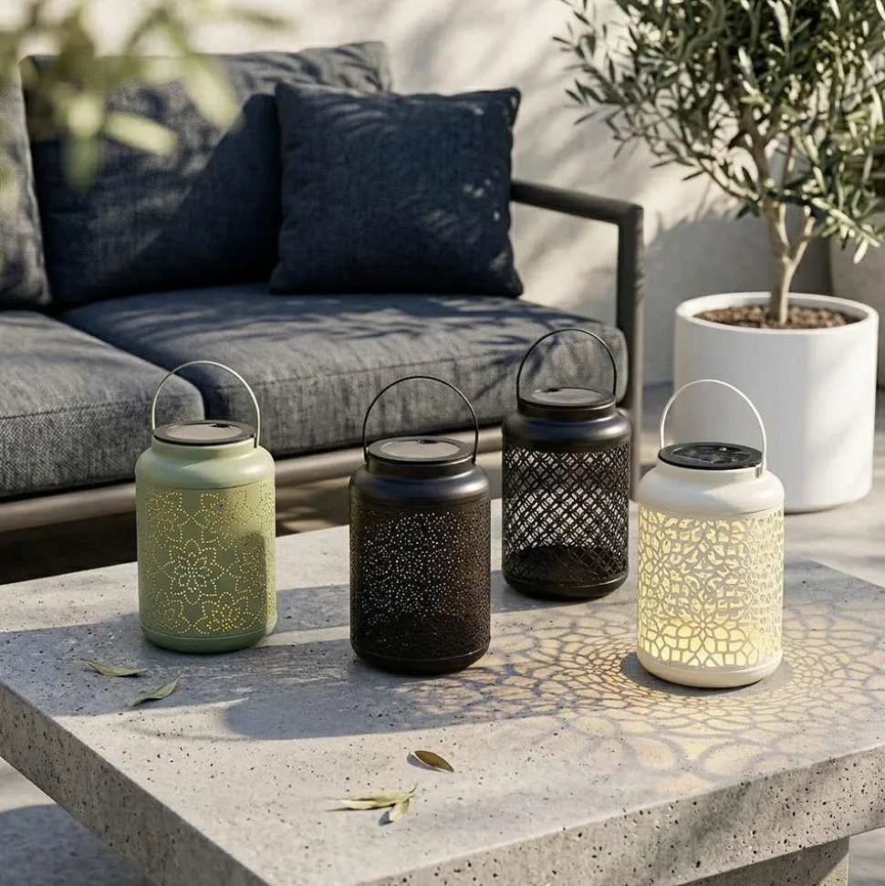 KSP Daisy 'Coin' Solar LED Metal Lantern (Black)
