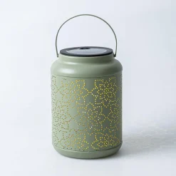 KSP Daisy 'Floral' Solar LED Metal Lantern (Sage) 12 x 12 x 16.5 cm
