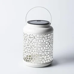 KSP Daisy 'Lotus' Solar LED Metal Lantern (White) 12 x 12 x 16.5 cm