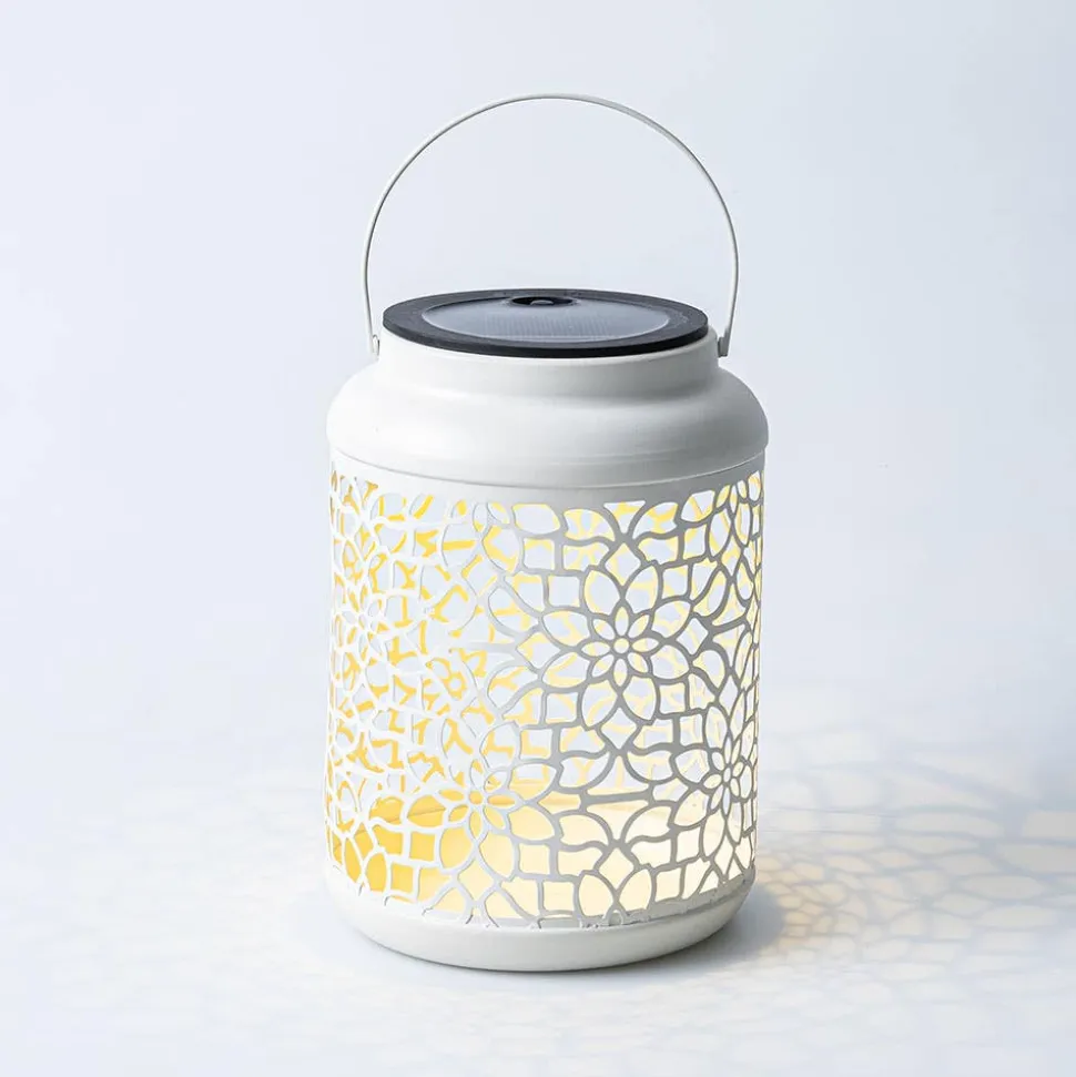 KSP Daisy 'Lotus' Solar LED Metal Lantern (White) 12 x 12 x 16.5 cm
