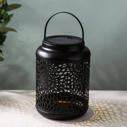 KSP Daisy Metal Lantern 12 x 12 x 16.5cm (Black)