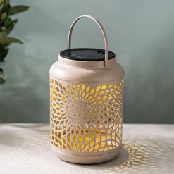 KSP Daisy Metal Lantern 12 x 12 x 16.5cm (Taupe)