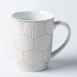 KSP Decal 'Geometric' Porcelain Mug - Set of 4 (Multicolour)