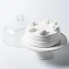 KSP Dessert Cake Plate with Glass Lid (White)