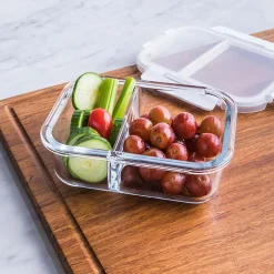 KSP Divided Glass 600ml Storage Container (Clear/White)