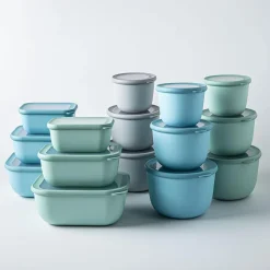 KSP Domo 'Round' Food Prep Container with Lid - Set of 3 (Grey)