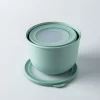 KSP Domo 'Round' Food Prep Container with Lid - Set of 3 (Green)
