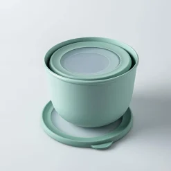 KSP Domo 'Round' Food Prep Container with Lid - Set of 3 (Green)