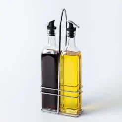 KSP Dripless Glass Oil & Vinegar with Stand - Set of 2