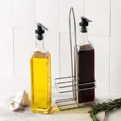 KSP Dripless Glass Oil & Vinegar with Stand - Set of 2