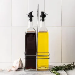KSP Dripless Glass Oil & Vinegar with Stand - Set of 2