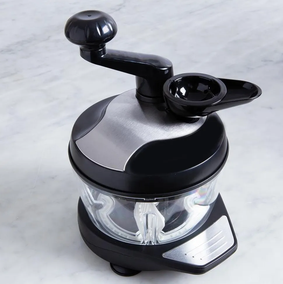 KSP Easy Chop Rotating Food Chopper (Black/Stainless Steel)