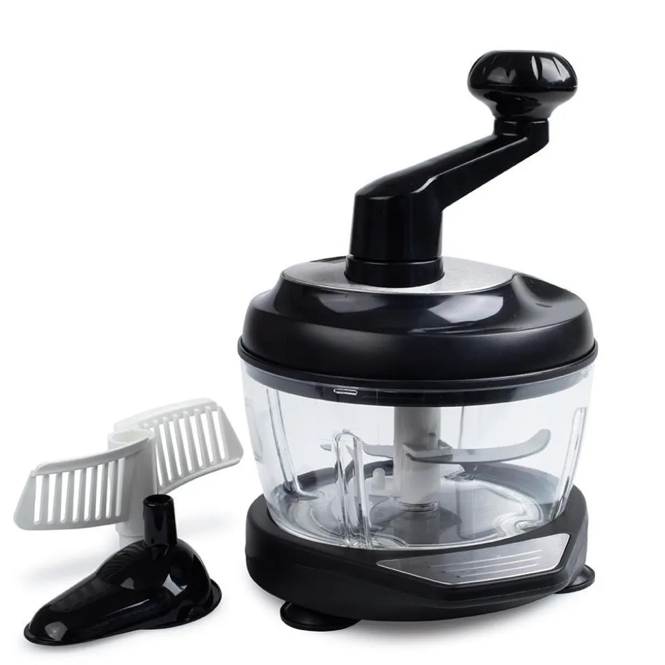 KSP Easy Chop Rotating Food Chopper (Black/Stainless Steel)