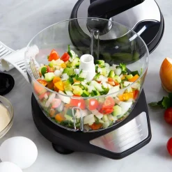 KSP Easy Chop Rotating Food Chopper (Black/Stainless Steel)