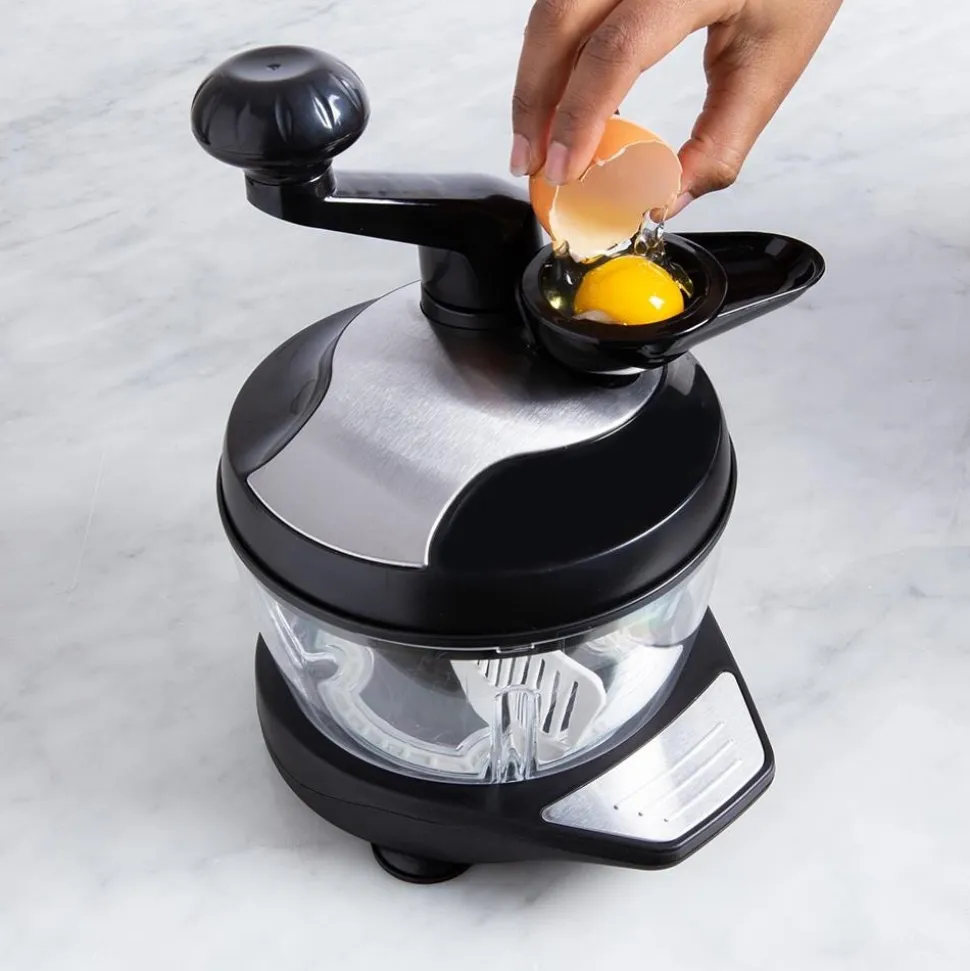 KSP Easy Chop Rotating Food Chopper (Black/Stainless Steel)