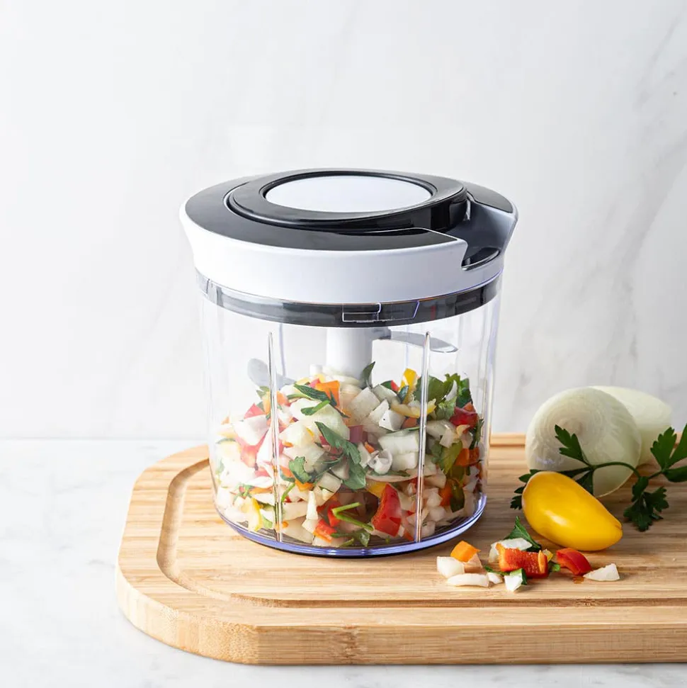 KSP Easy Pull Manual Vegetable Chopper (Black/White)