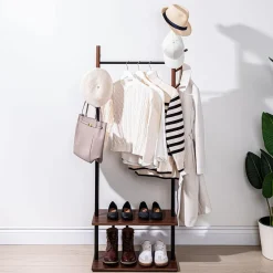 KSP Eatons Clothing & Shoe Rack (Wood/Black)