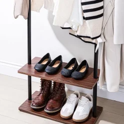 KSP Eatons Clothing & Shoe Rack (Wood/Black)