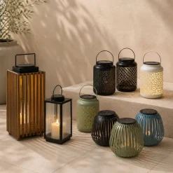 KSP Eclipse Solar LED Metal Lantern (Sage) 19.5 cm dia. x 19 cm