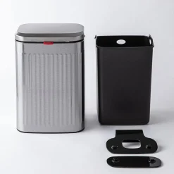 KSP Elara Ribbed 'Fingerprint-Proof' Compost Bin with Hook (Brushed)